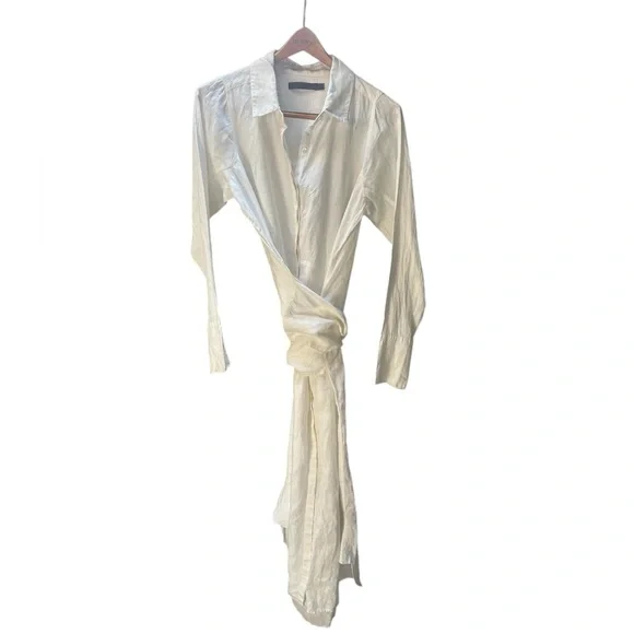 Nicholas K Tie Dress100 % LinenWhiteSize XS